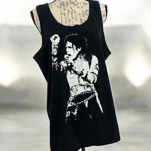 Vintage Michael Jackson King of Pop Icon Black Sleeveless T-Shirt